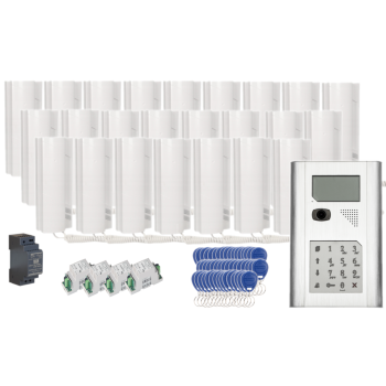 ZESTAW WIDEODOMOFONOWY CYFROWY PROEL KDC3905V SREBRNY + 24x PC-512V + HDR-30-24 + 4x RV4/6EL